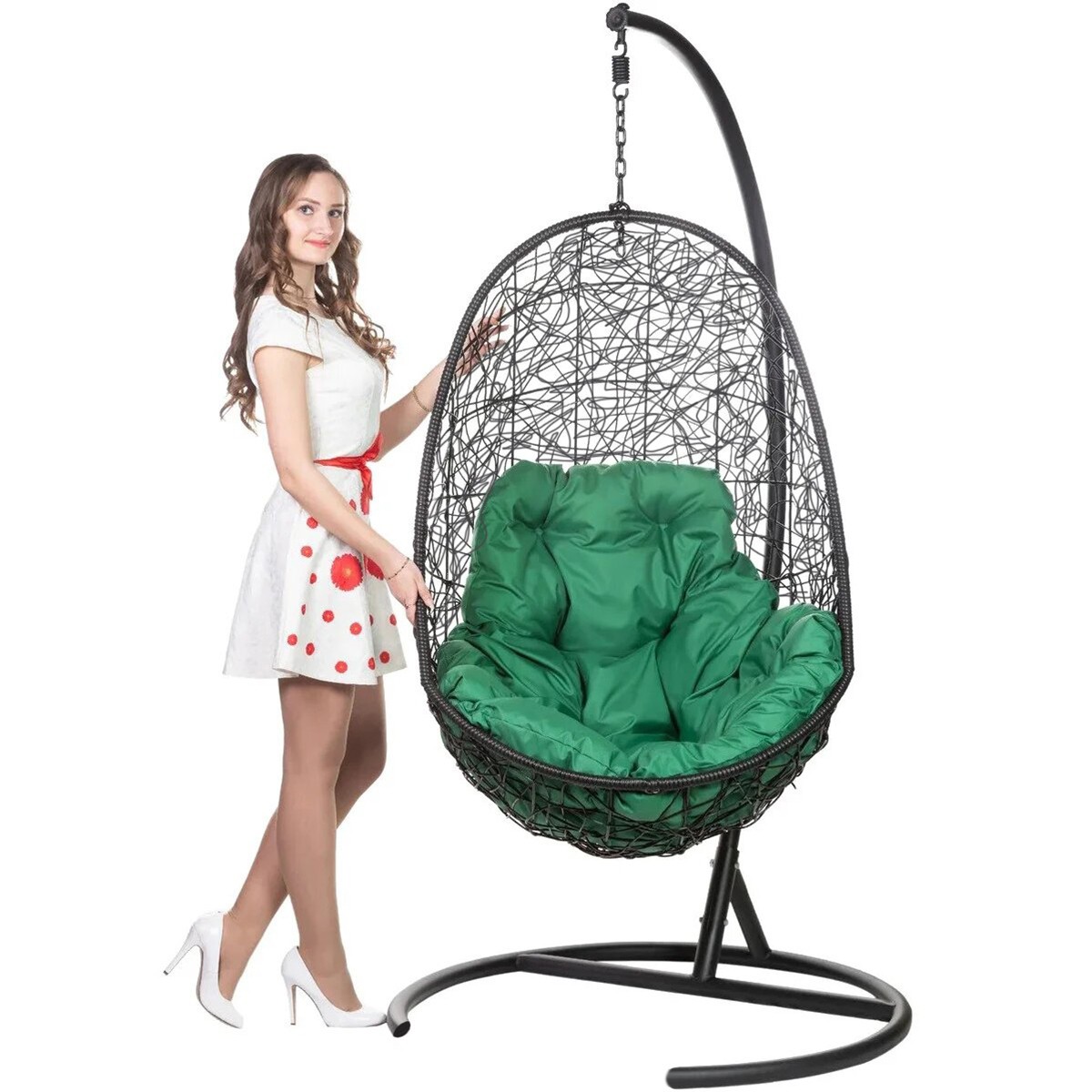 Кресло подвесное Easy Зеленая подушка
