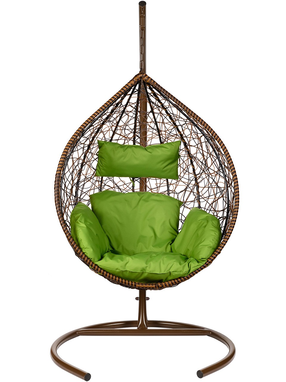 Подвесное кресло в виде капли "Tropica TwoTone" Зелёная подушка