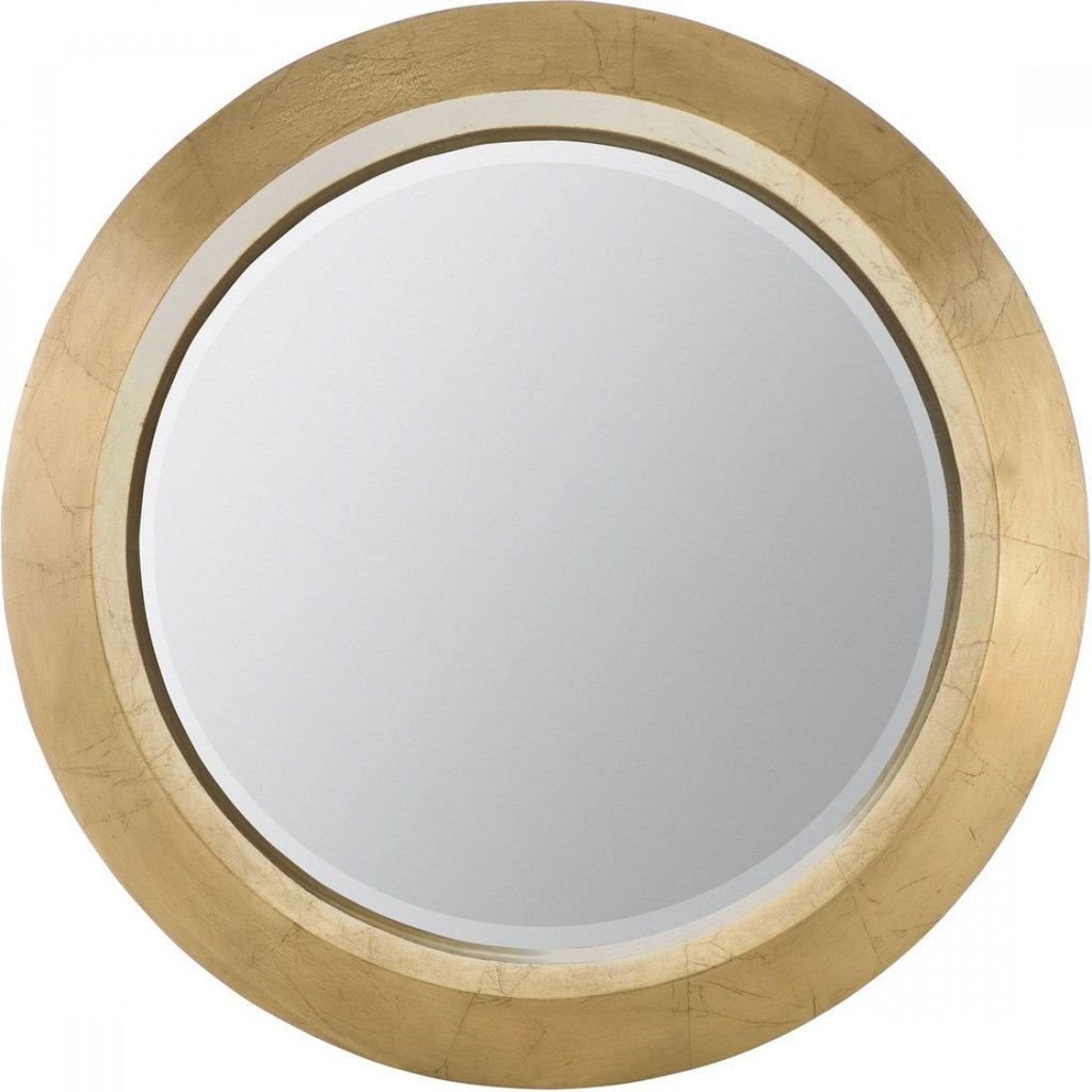 Круглое зеркало в золотой раме Вернер
