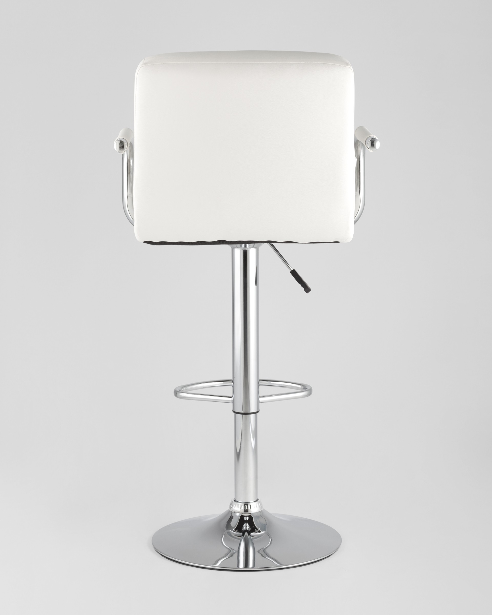 Барный стул Малави белый, газ-лифт, обивка из искусственной кожи