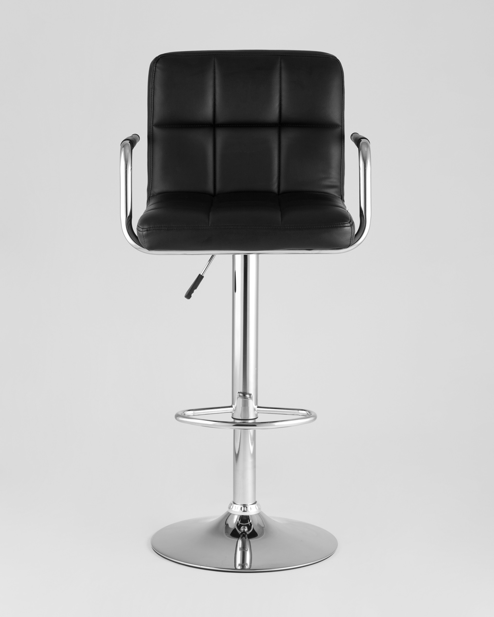 Барный стул Малави черный, газ-лифт, обивка из искусственной кожи