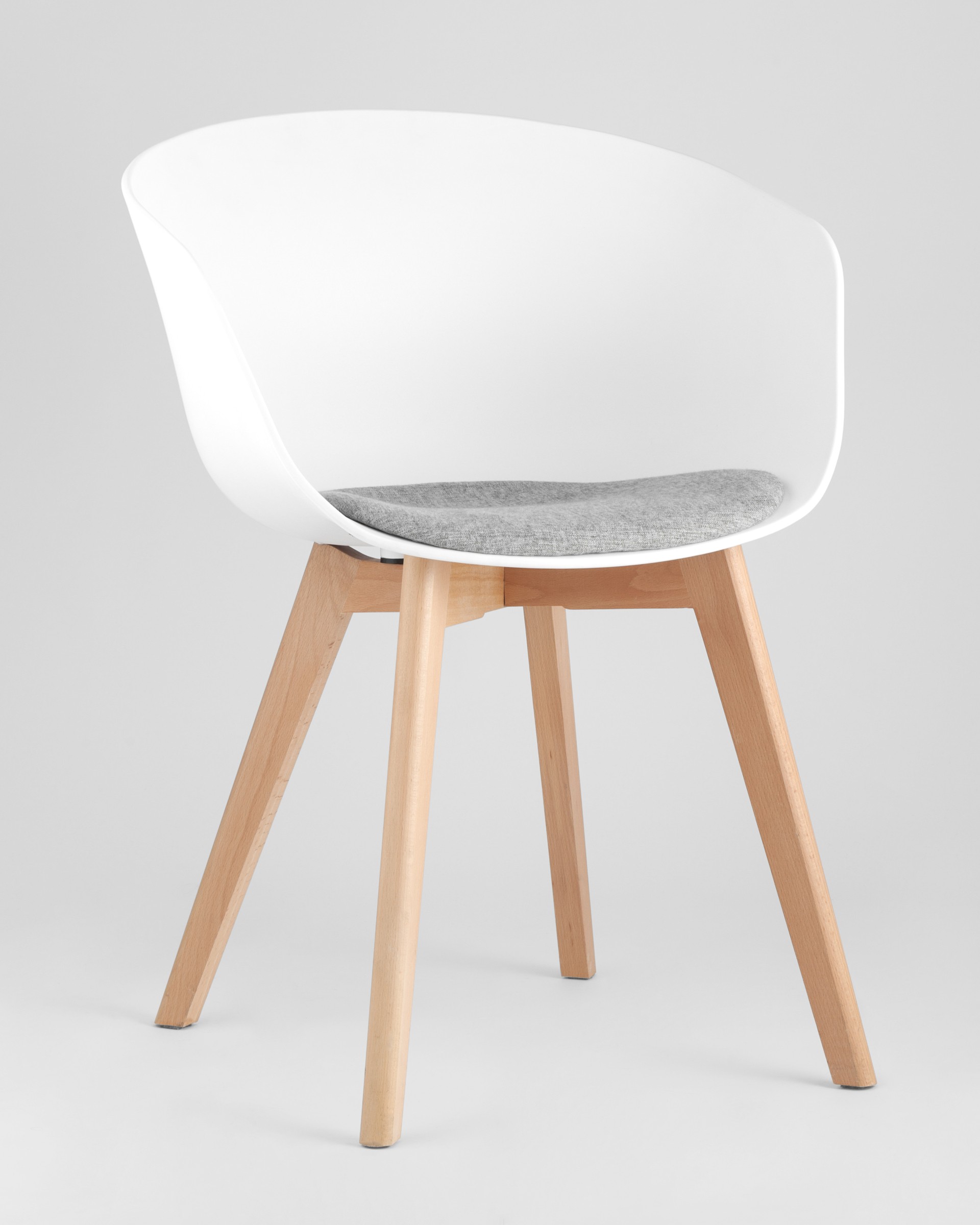 Кресло LIBRA Soft БЕЛОЕ белый пластик, съемная подушка, массив бука