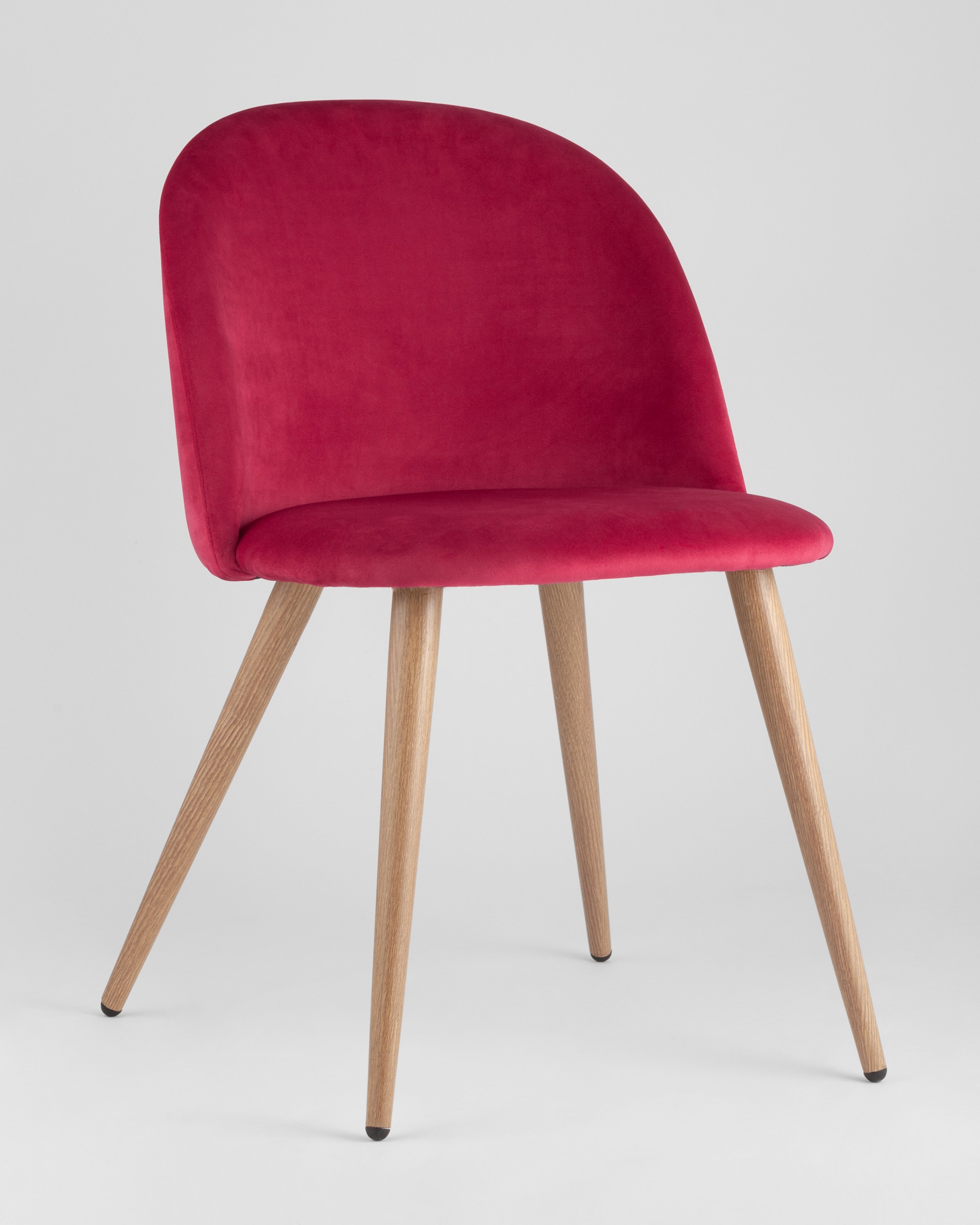 Стул Лион красный, сиденье и спинка из красного велюра, каркас оцинкованный металл с принтом под нату