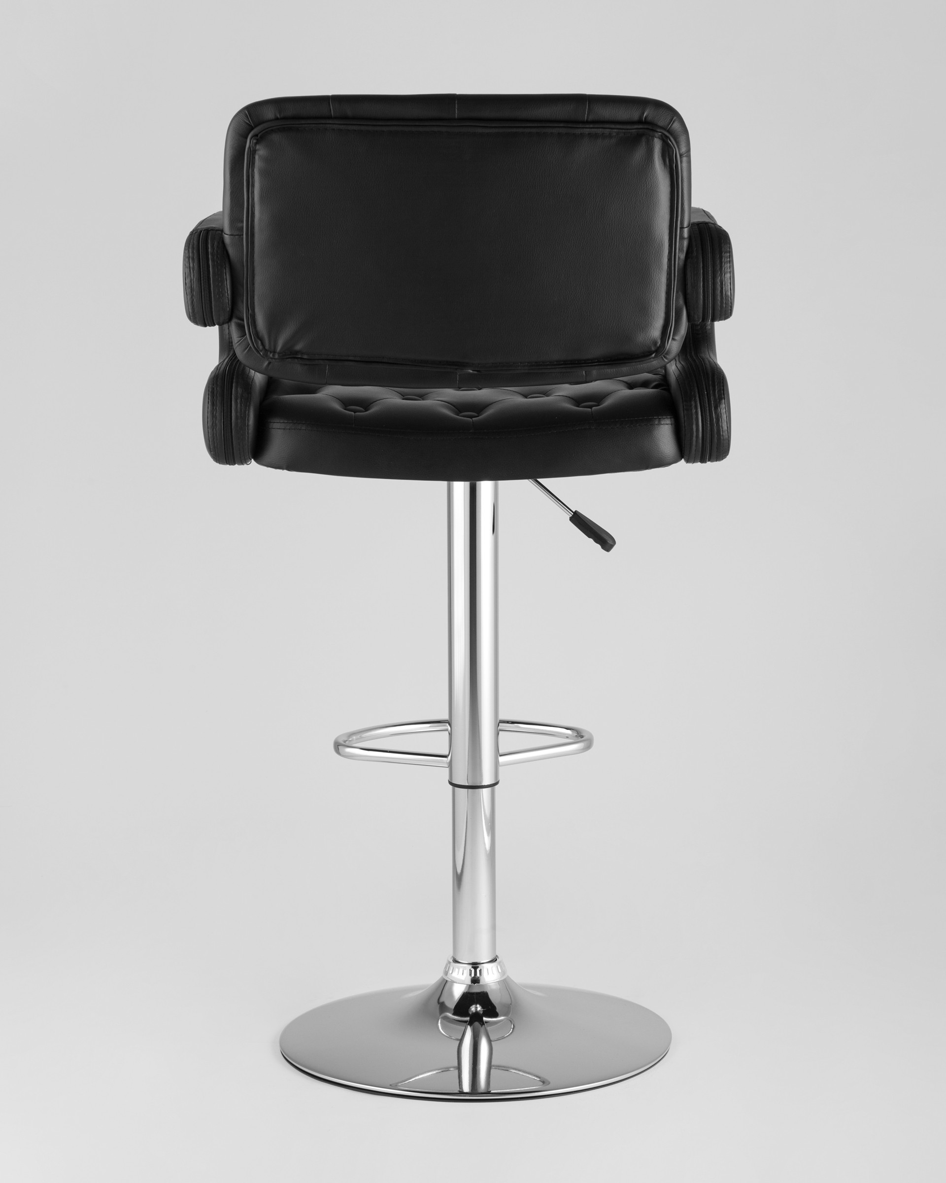 Барный стул Бентли черный PU-кожа, дугообразные подлокотники