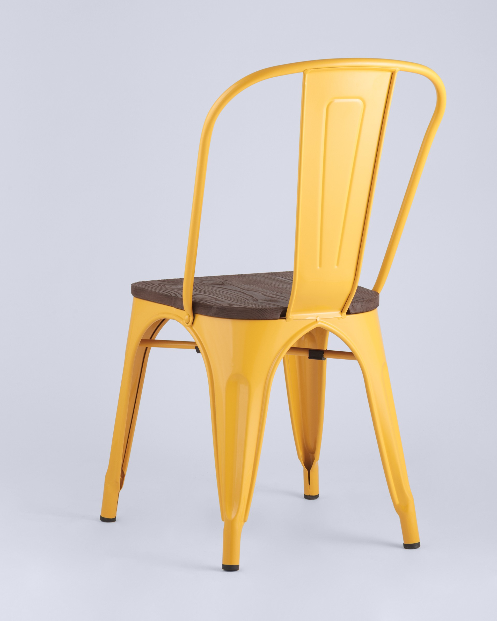 Стул Tolix Wood желтый сиденье деревянное