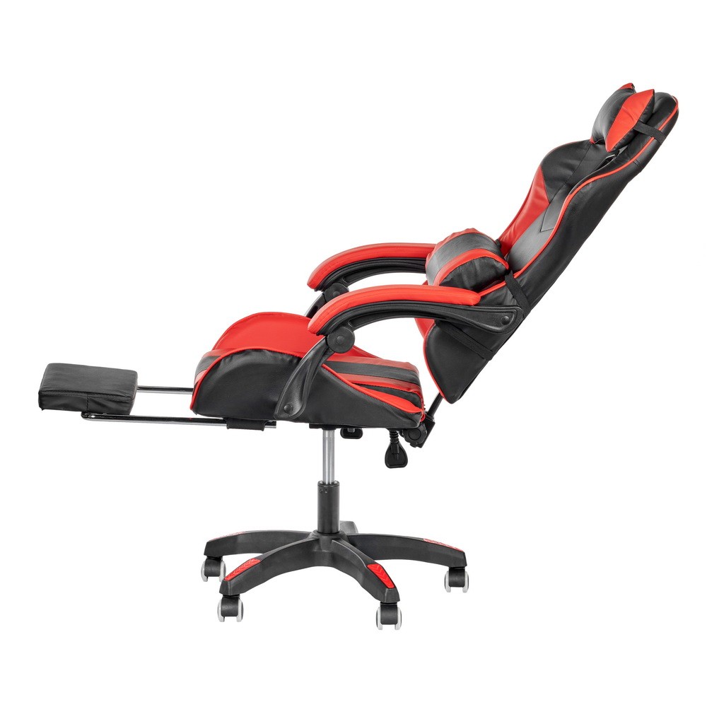 Игровое кресло Alfa Pro с подножкой, чёрный красный