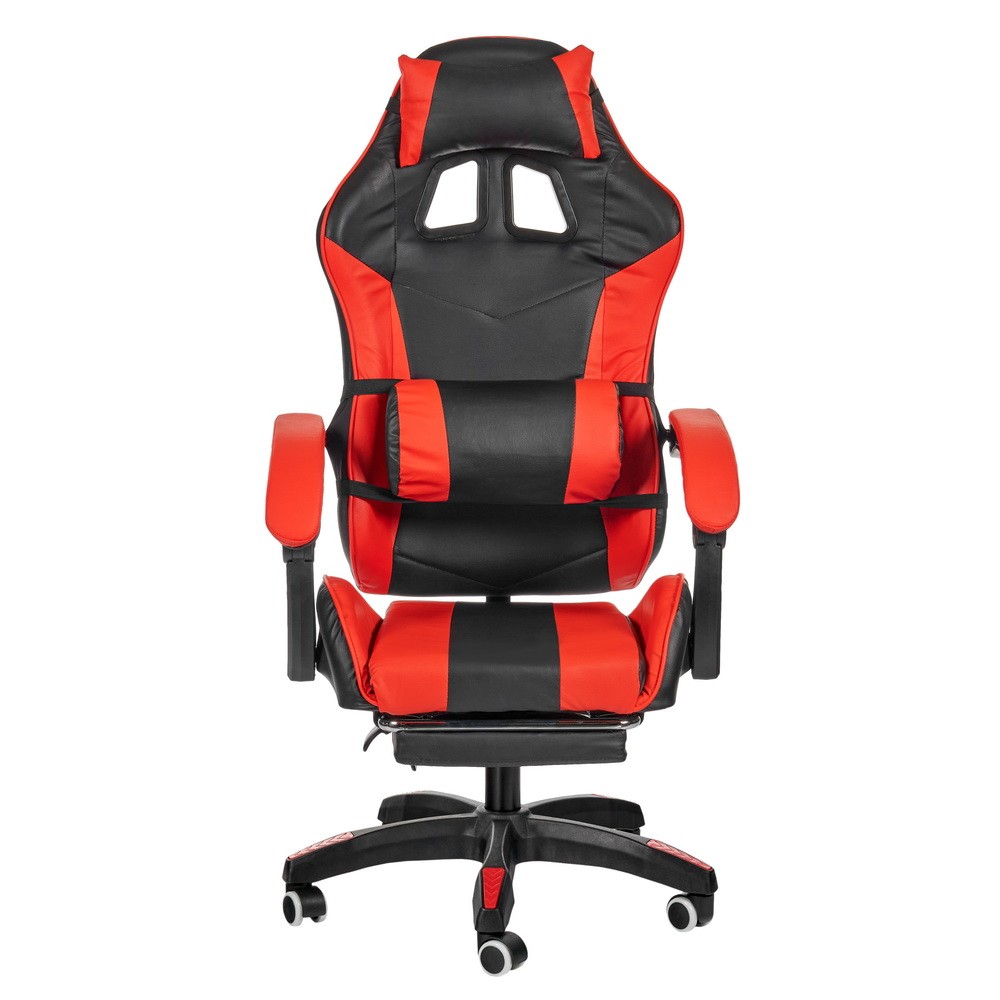 Игровое кресло Alfa Pro с подножкой, чёрный красный