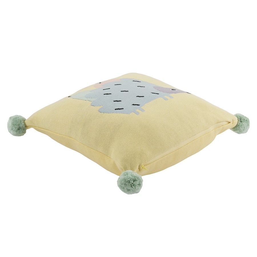 Подушка декоративная с помпонами Ежик ugo из коллекции tiny world 35х35 см