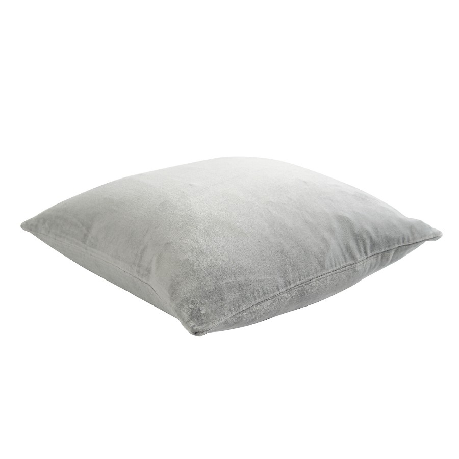 Подушка декоративная из хлопкового бархата серого цвета из коллекции essential, 45х45 см