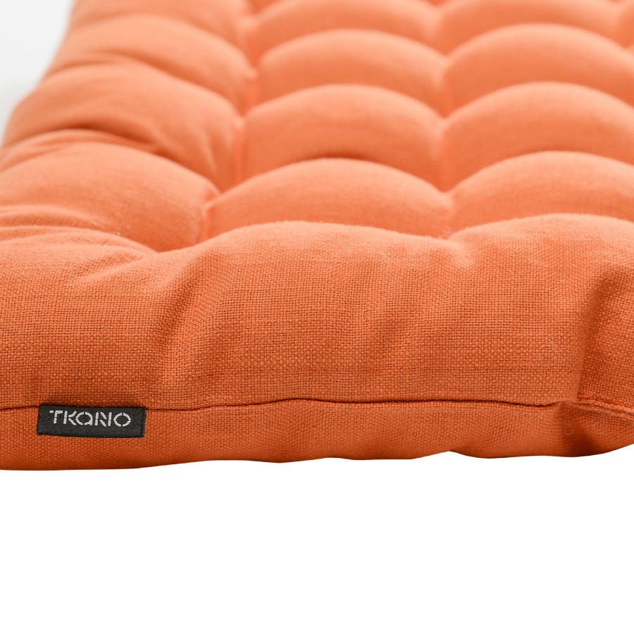Подушка на стул из хлопка оранжевого цвета russian north, 40х40х4 см