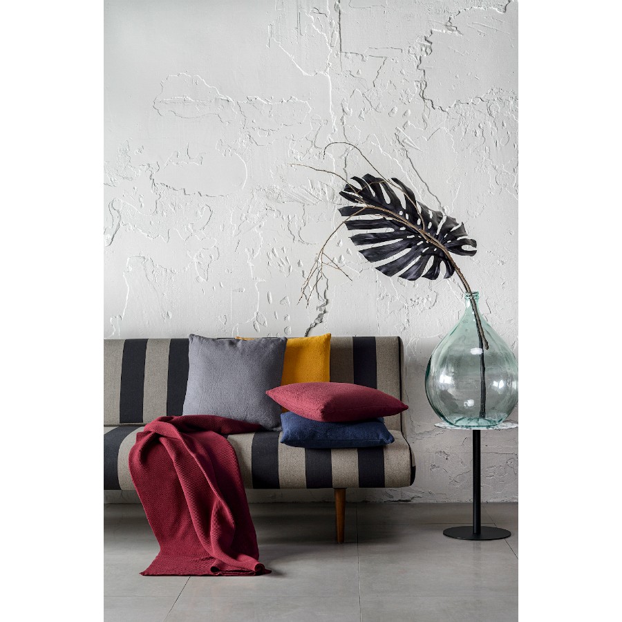 Подушка декоративная из хлопка фактурного плетения темно-синего цвета из коллекции essential, 45х45