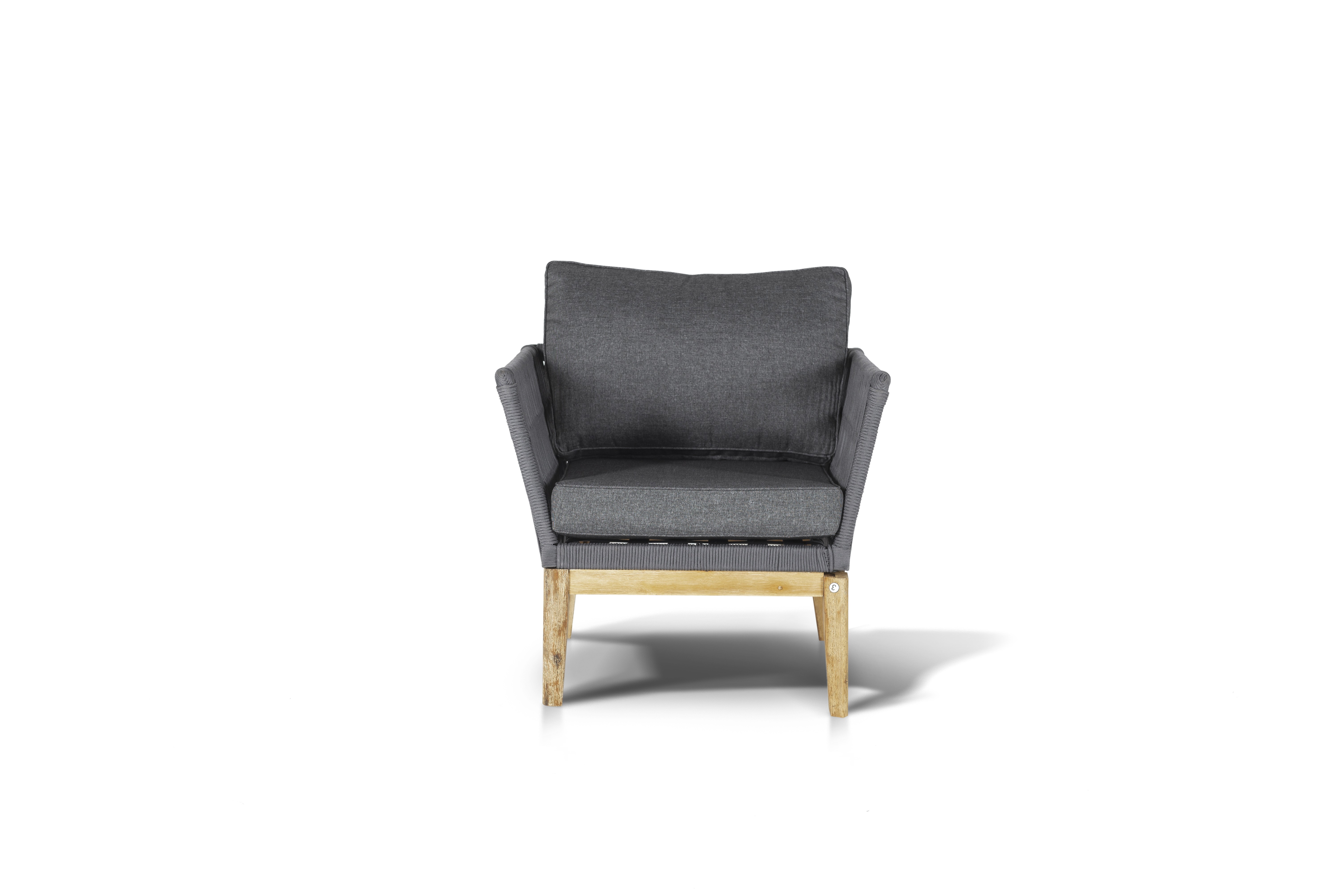Кресло плетеное "Мальорка" из роупа (веревки), цвет темно-серый