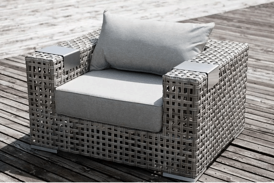 Кресло плетеное "Тито" из искусственного ротанга, цвет серый
