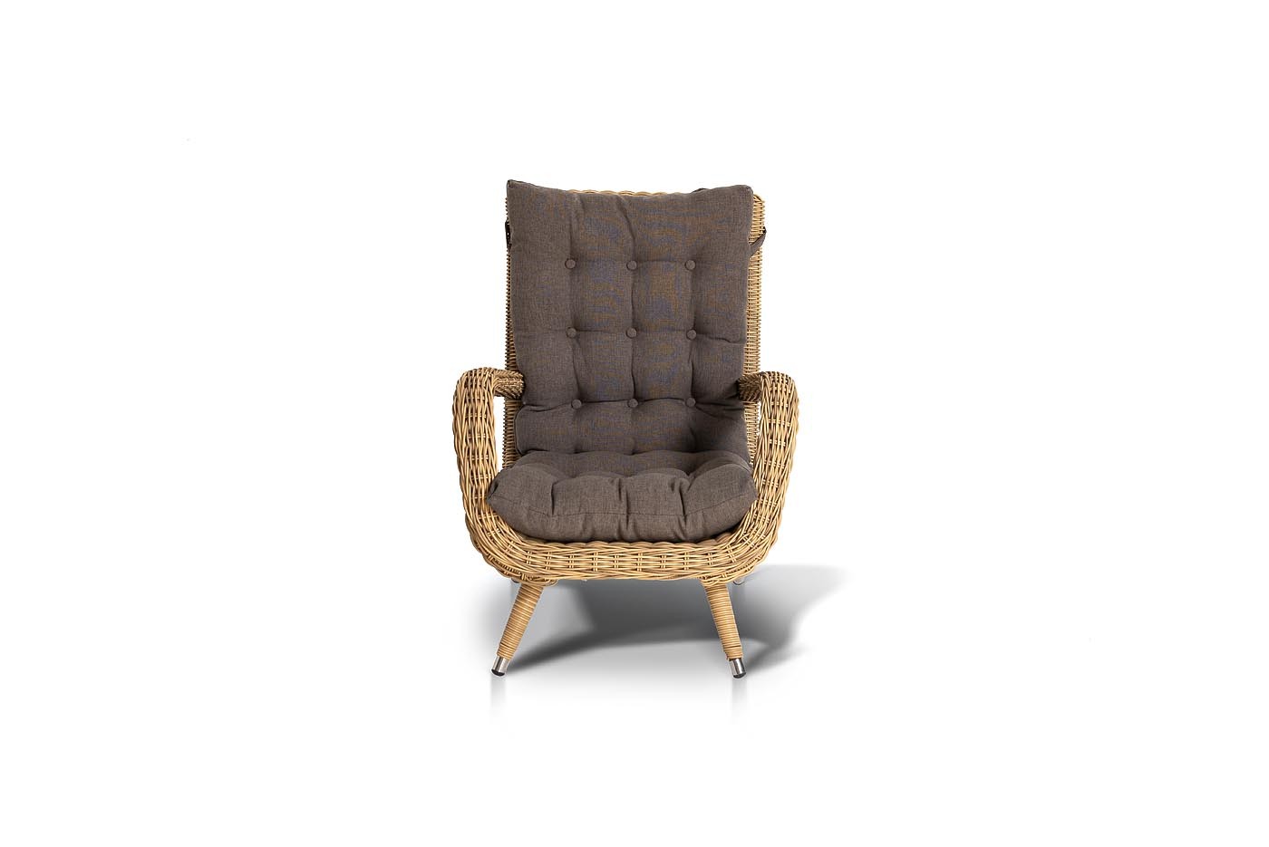 Кресло плетеное с подушками "Толедо", цвет соломенный