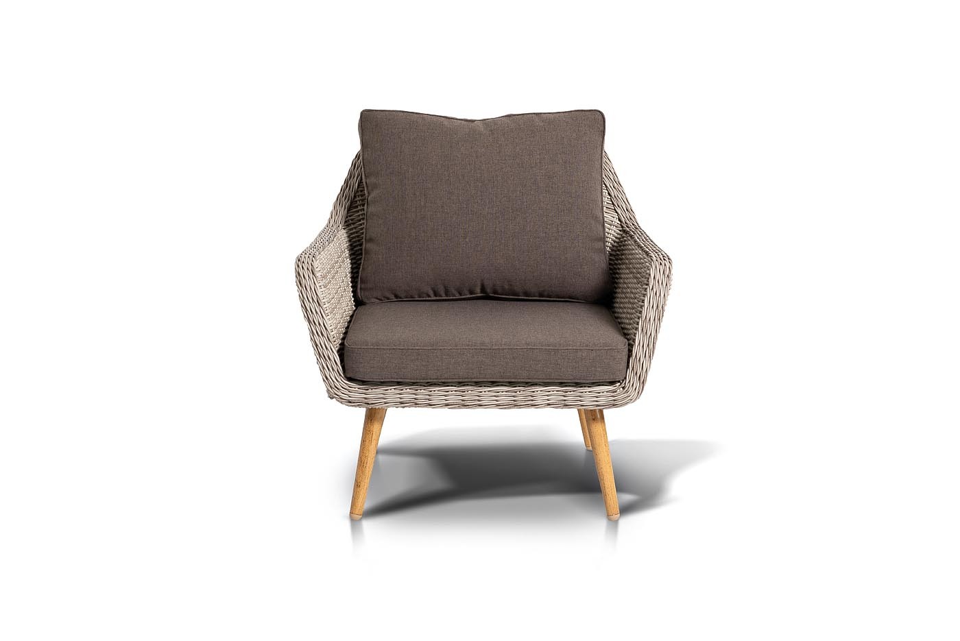 Кресло из искусственного ротанга "Прованс" , цвет светло-серый