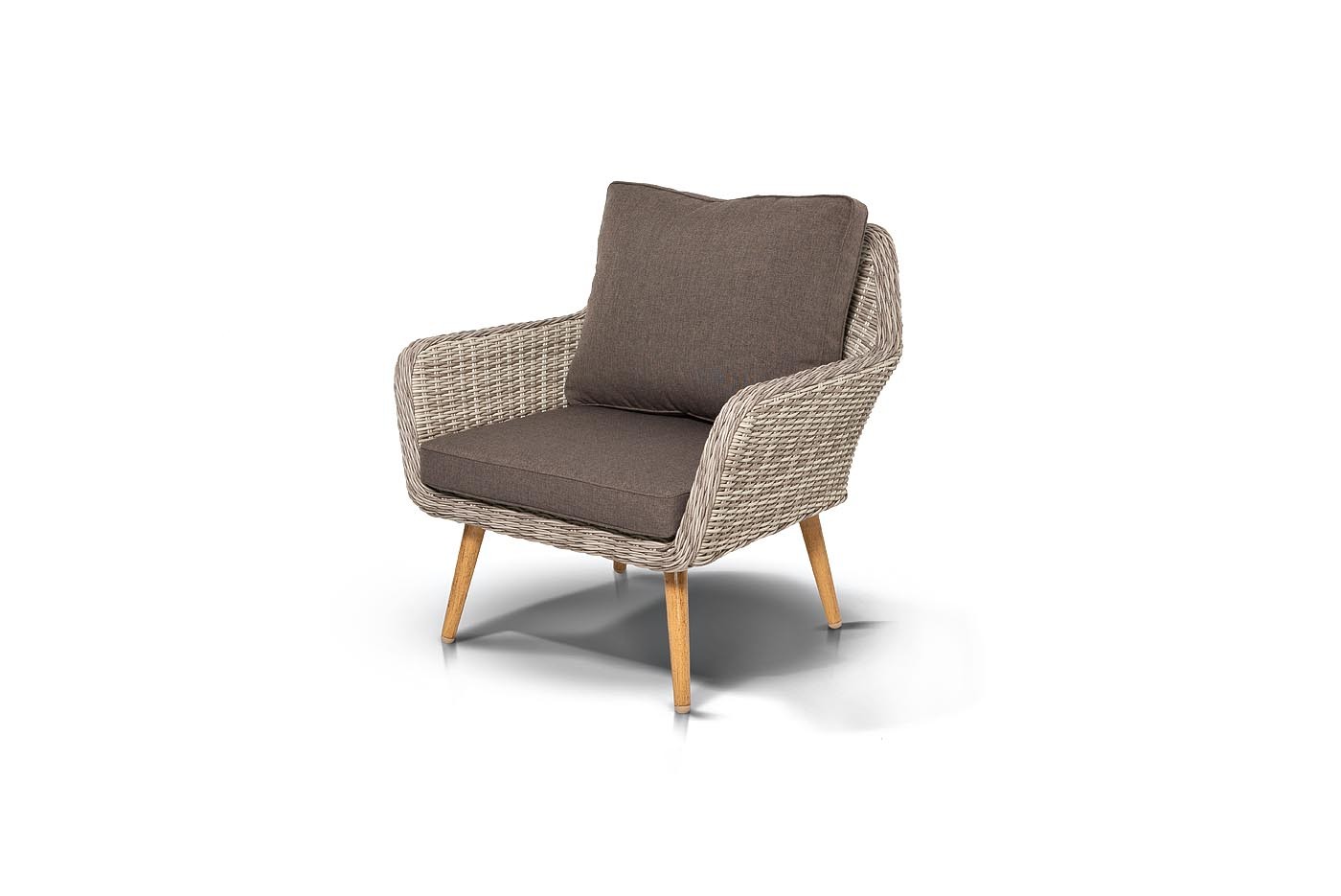 Кресло из искусственного ротанга "Прованс" , цвет светло-серый