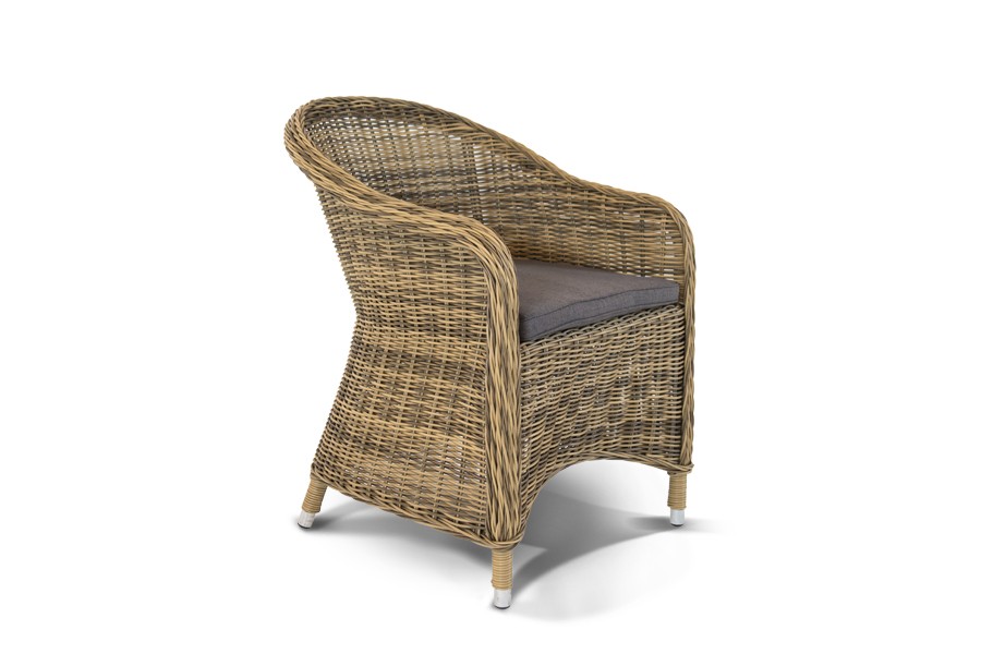 Плетеное кресло из искусственного ротанга, цвет соломенный "Равенна"