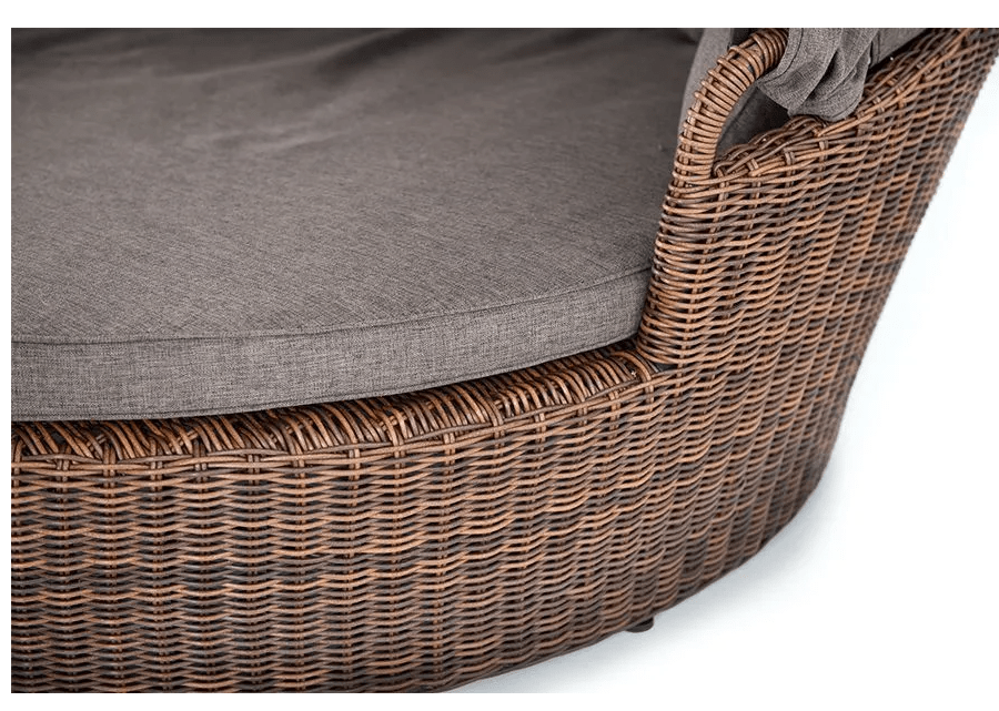 Плетеная кровать круглая, цвет коричневый "Стильяно"