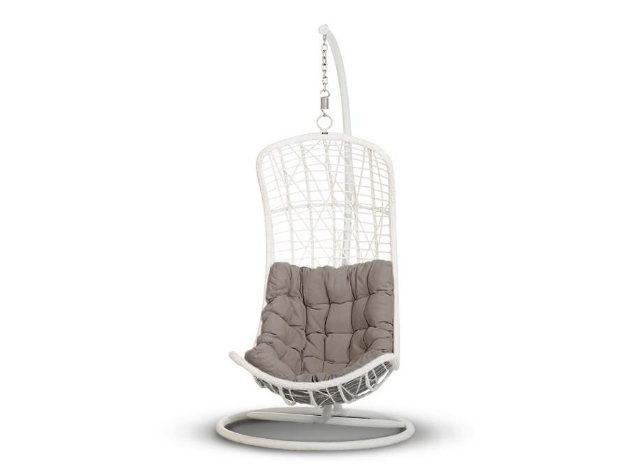 Подвесное кресло из искусственного ротанга, цвет белый "Виши"