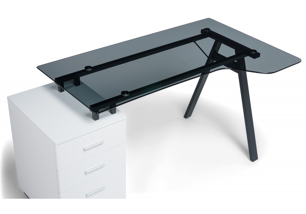 Письменный стол Torvi white / black стекло