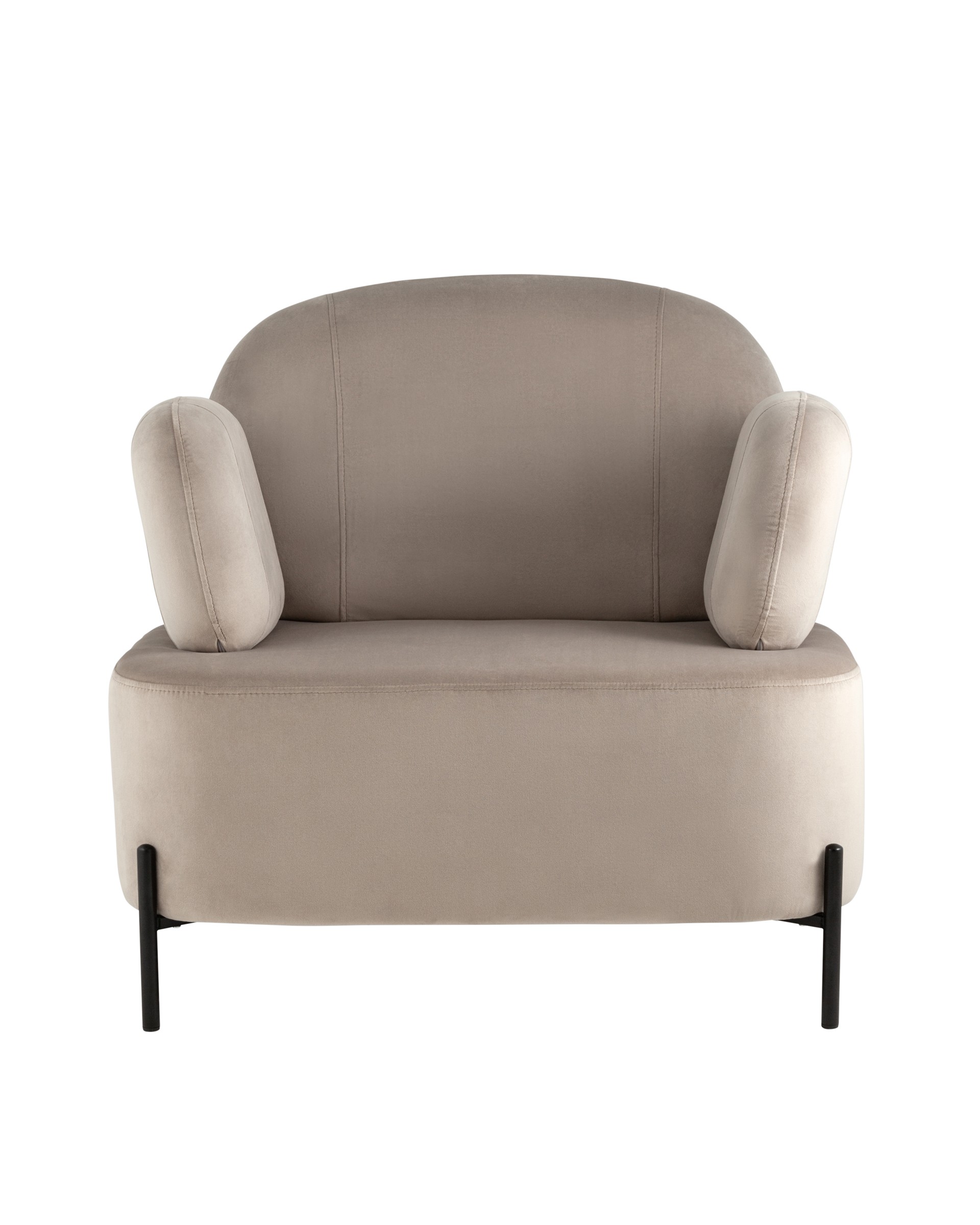 Кресло Кэнди с подлокотниками велюр светло-серый