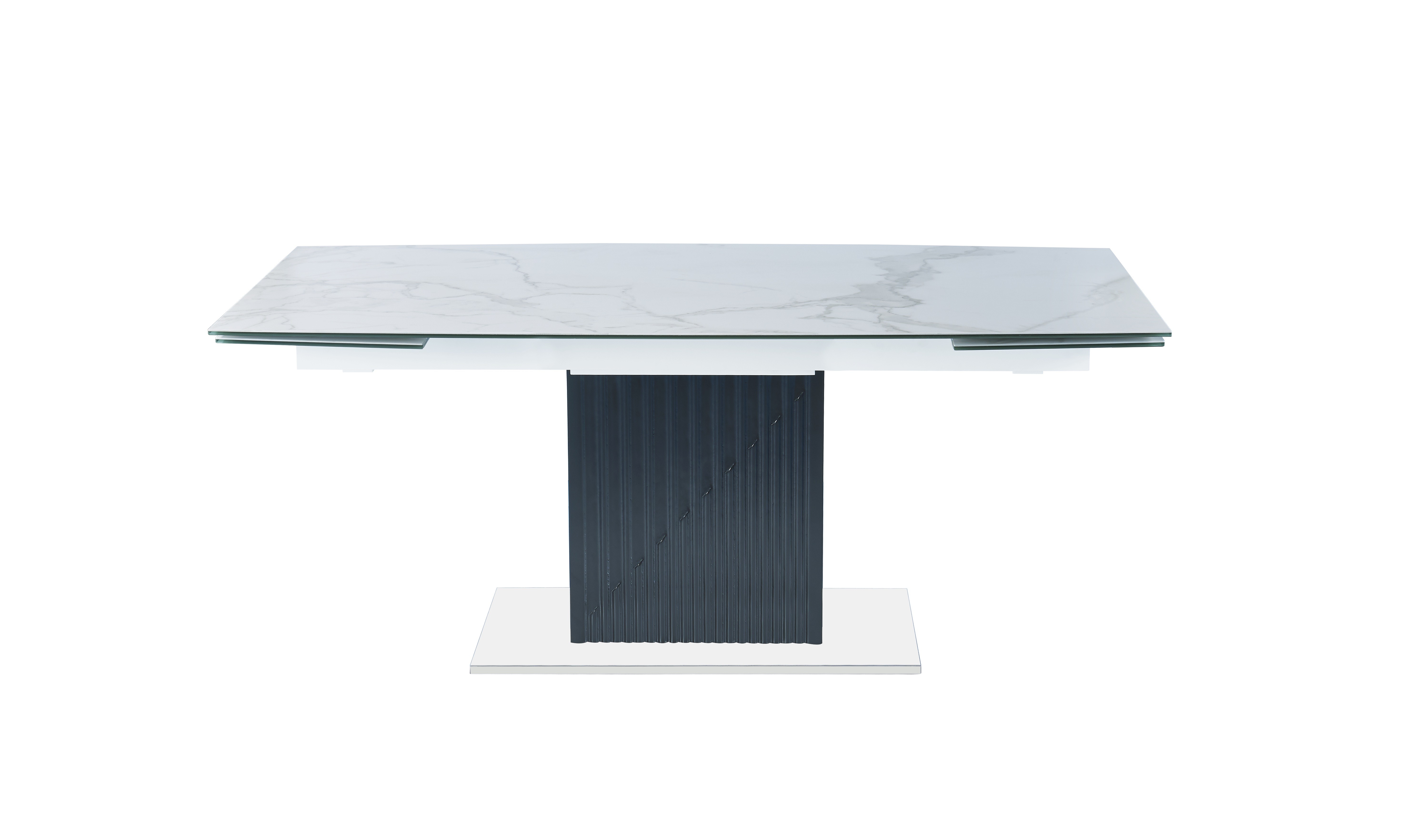 Стол обеденный раскладной Хлое MC22027DT, белый мрамор