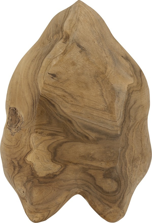 Блюдо в форме листа из тикового дерева 40х28х6см