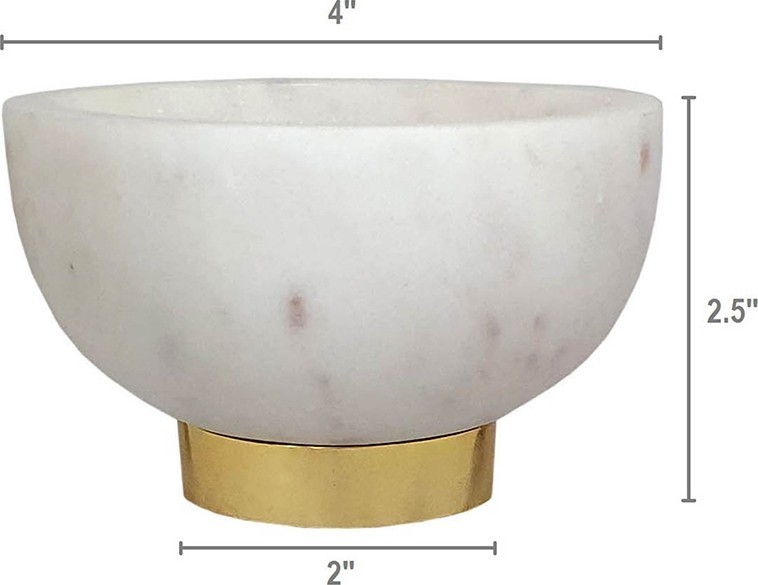 Чаши из белого мрамора, набор 2 предмета 10х10х6,4см