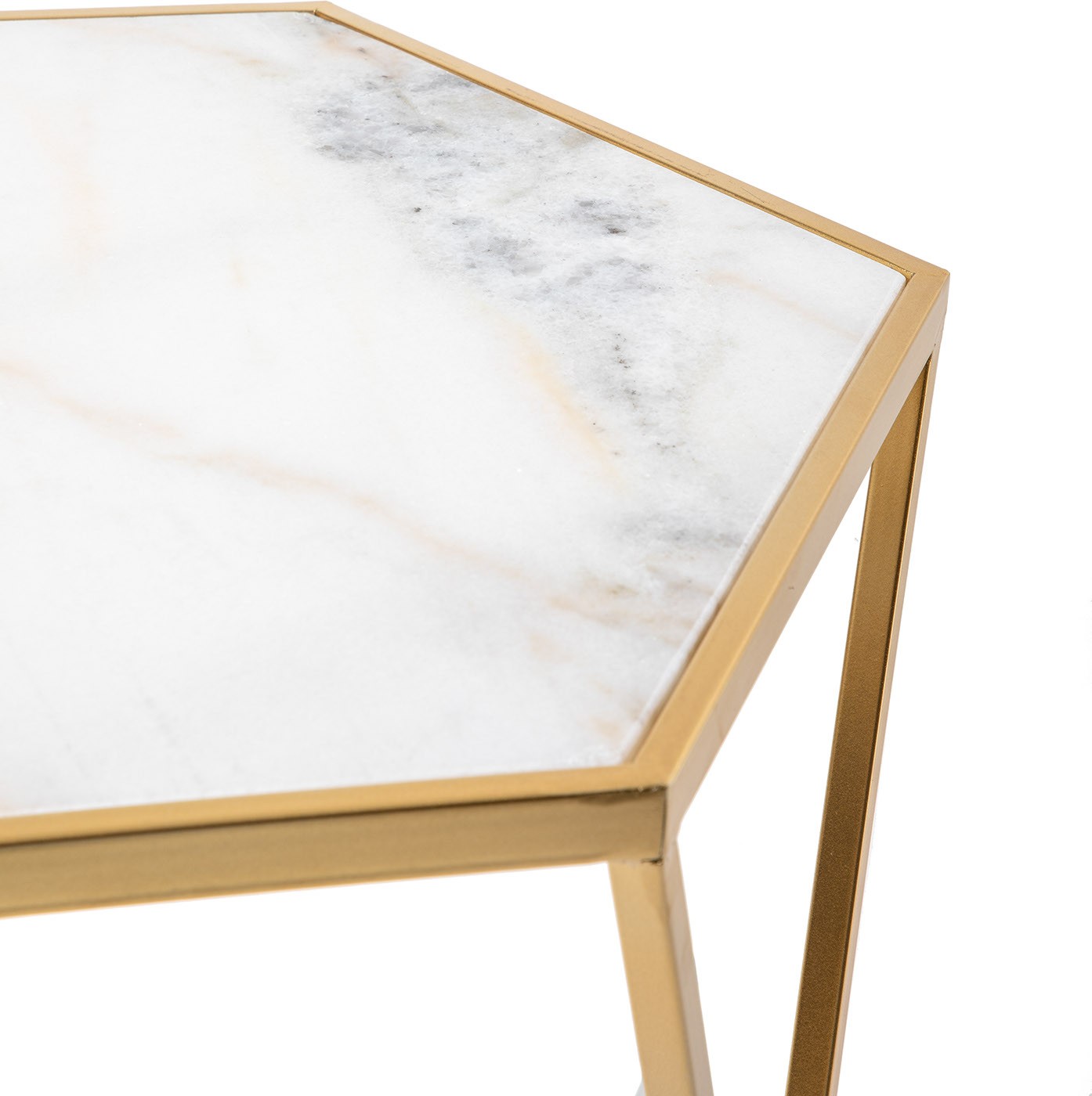 Столик кофейный с белым мрамором 69x60x42 см