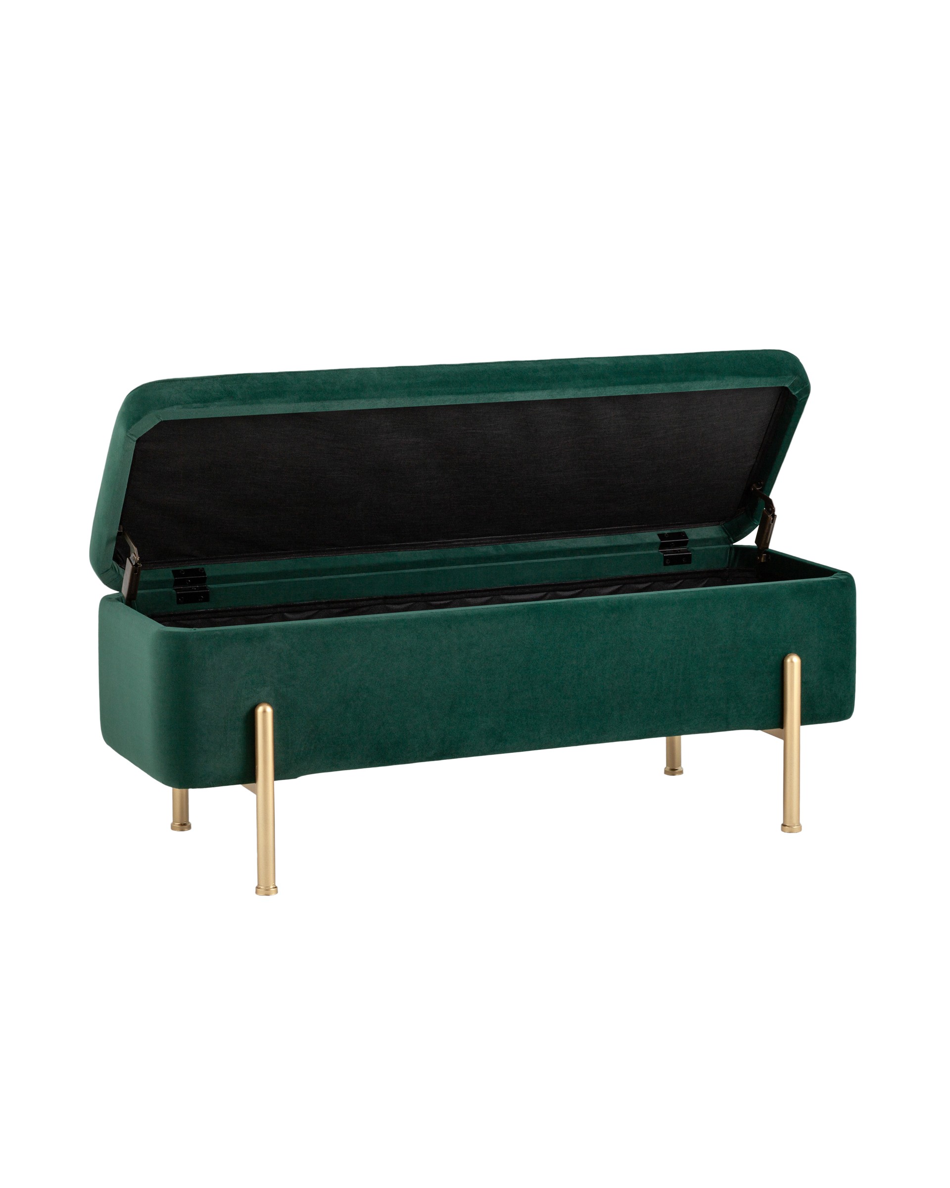 Банкетка Болейн с ящиком велюр зеленый