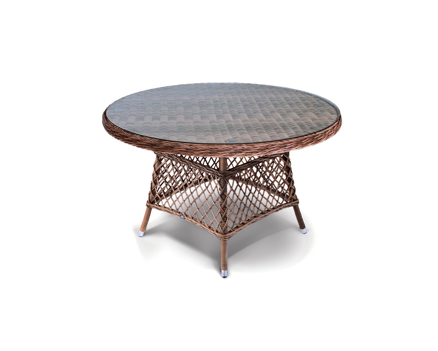 Плетеный круглый стол Эспрессо , диаметр 118 см, цвет коричневый