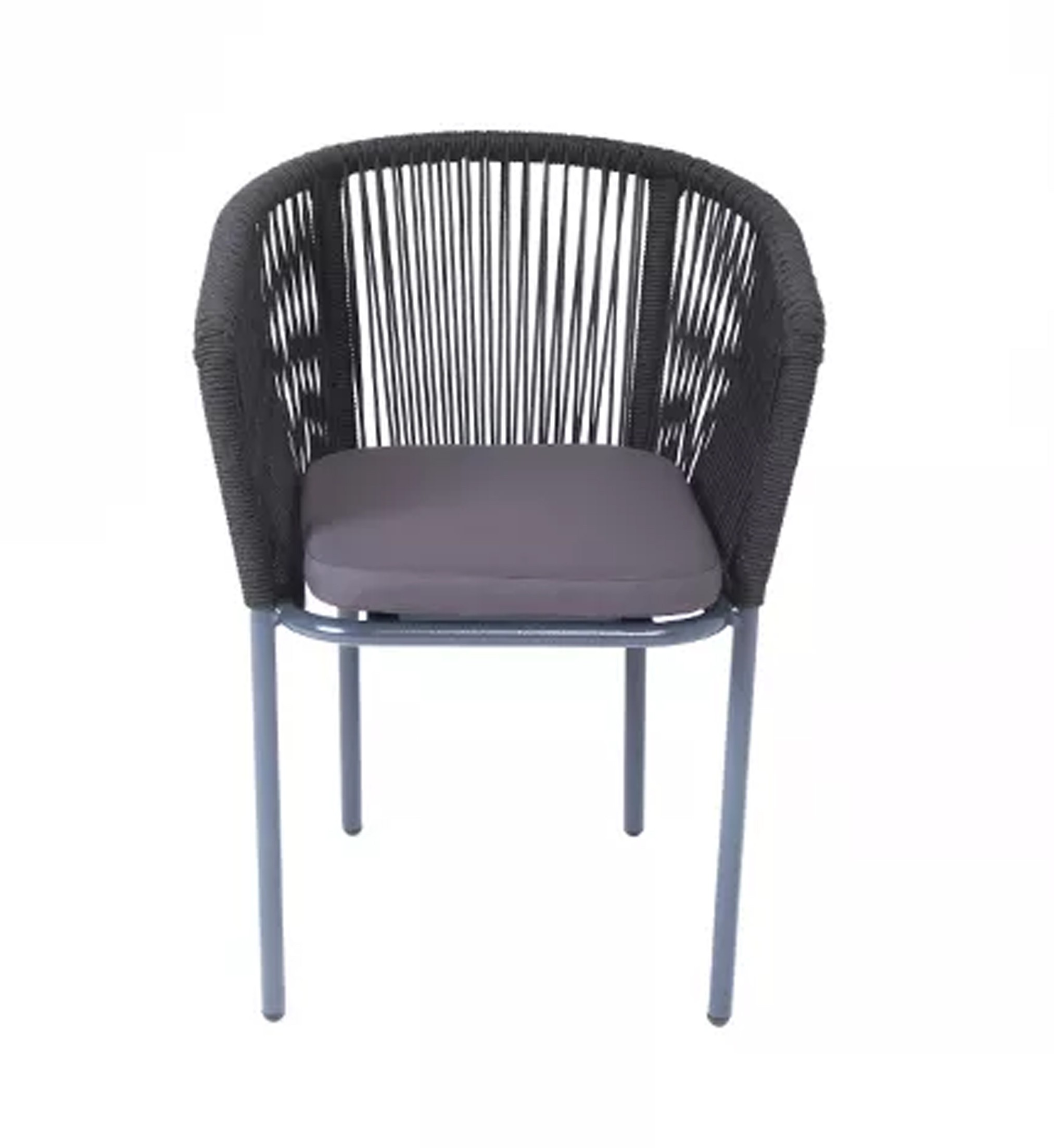Плетеный стул из роупа (веревки) Марсель, каркас темно-серый, цвет темно-серый