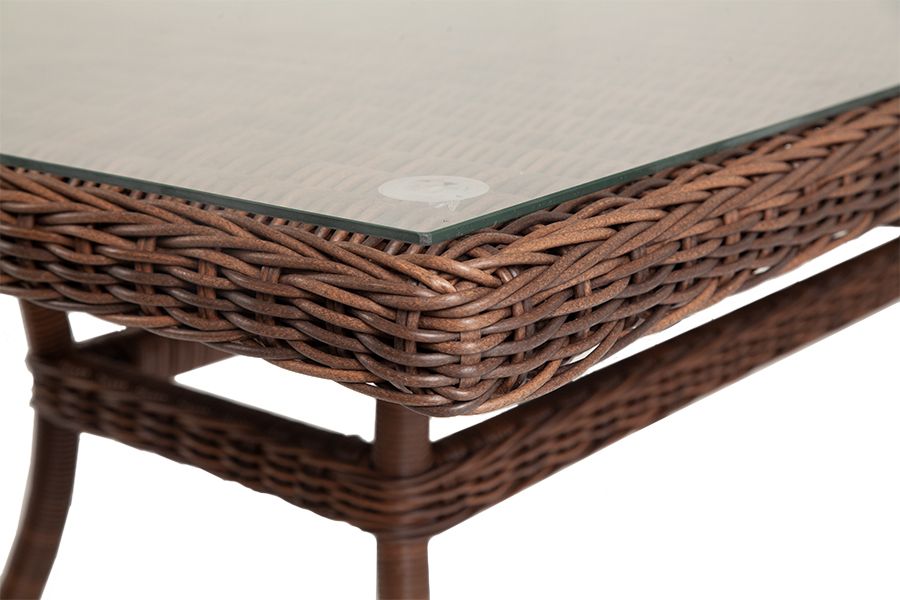 Плетеный стол из искусственного ротанга, цвет коричневый 200х90см "Латте"