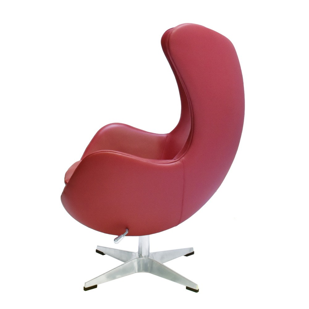Кресло EGG CHAIR красный, натуральная кожа