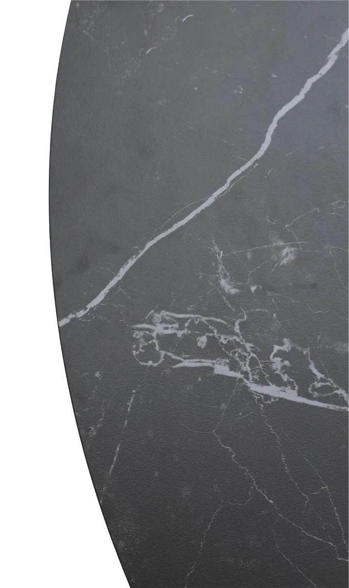 Стол TERNI 120 MATT BLACK MARBLE SINTERED STONE Черный мрамор матовый, керамика/Черный каркас