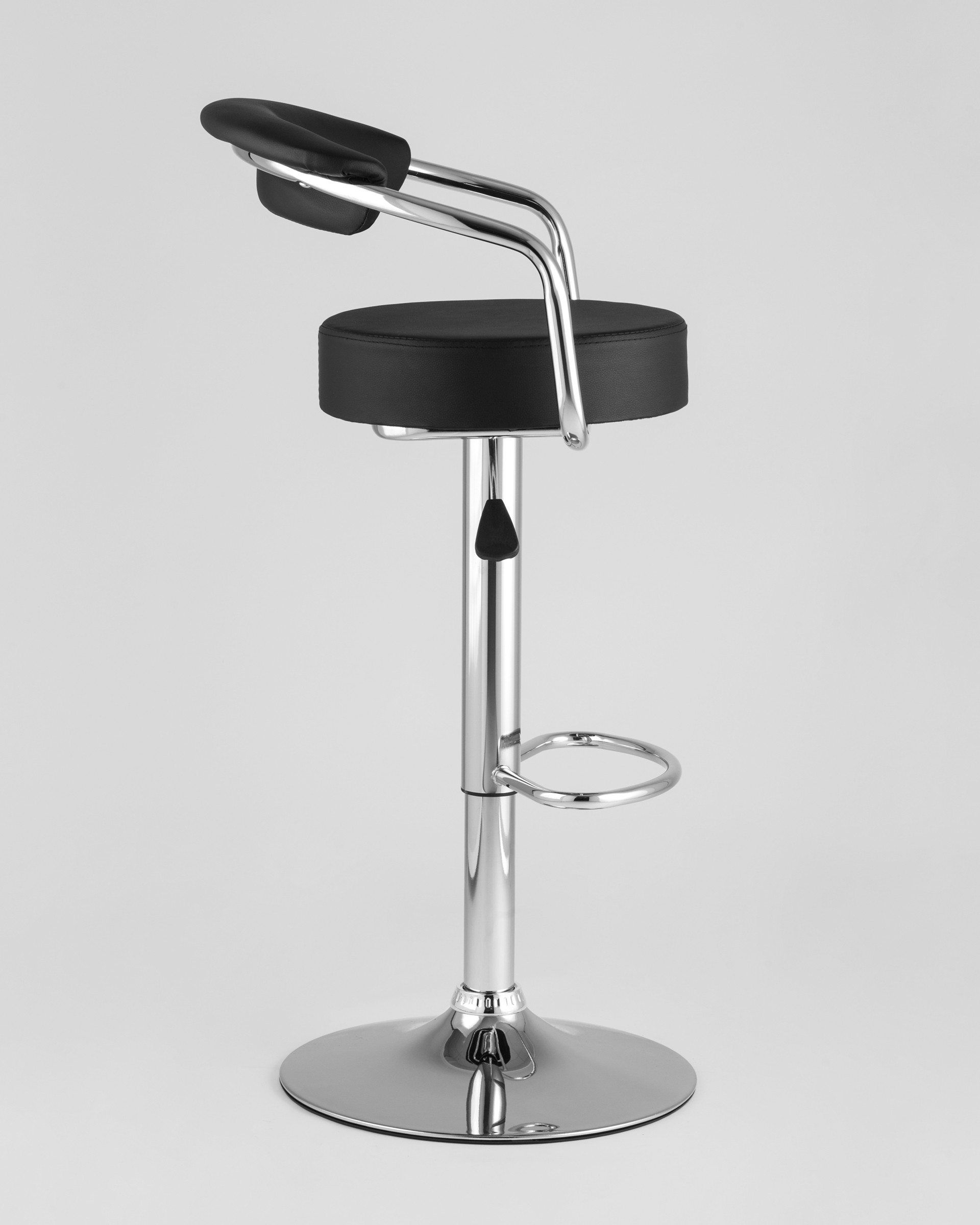 Барный стул Орион черный каркас с подножкой хром