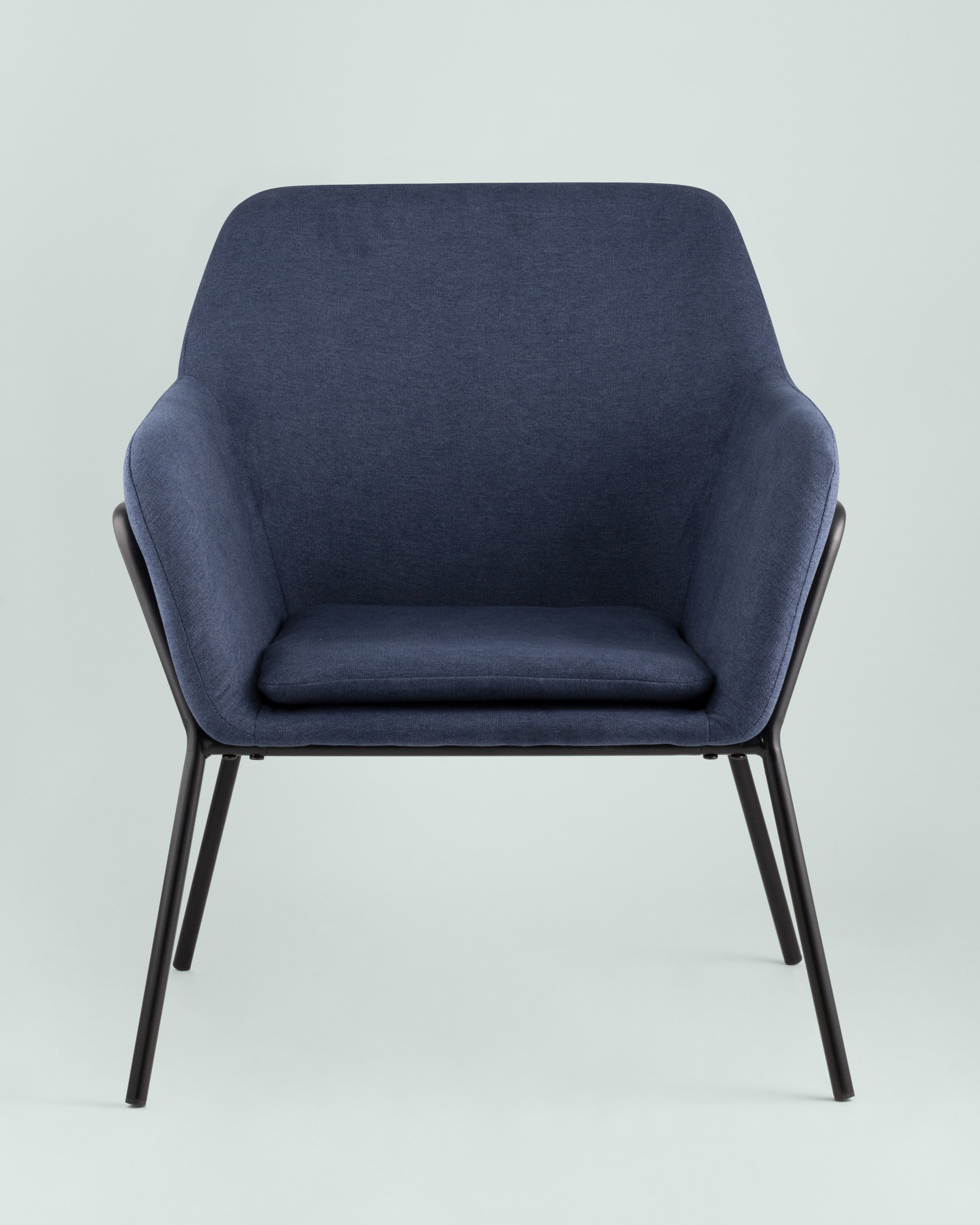 Кресло Шелфорд синее мягкое тканевое
