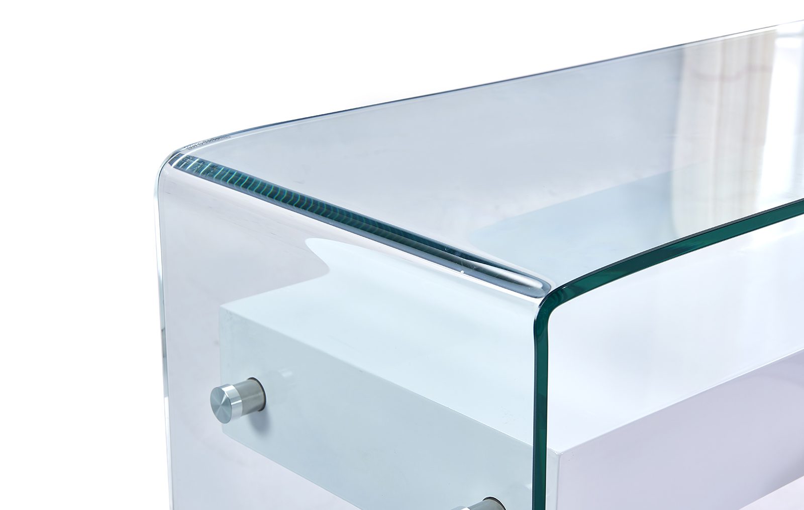 Консольный столик стеклянный с ящиком 125х40х76